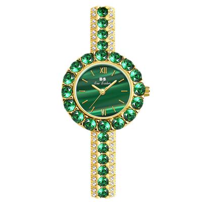 RORIOS Women's Stylish Bracelet Watch with Green Dial and Malachite Texture, Cute Quartz Analog Watch with Water Resistance, Stainless Steel Band,