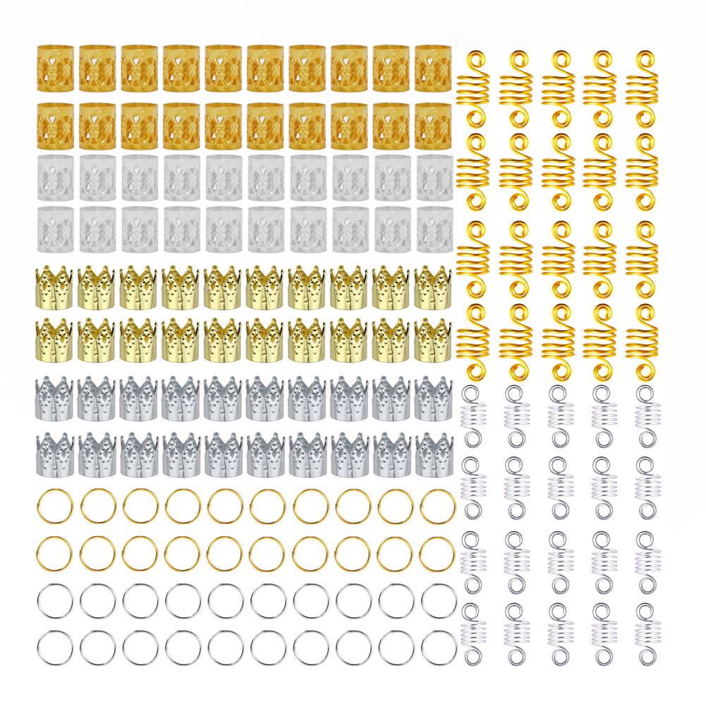 160pcs Hair Braid Rings Dreadlocks Ring Hollow Fashion Hair Decoration Accessories