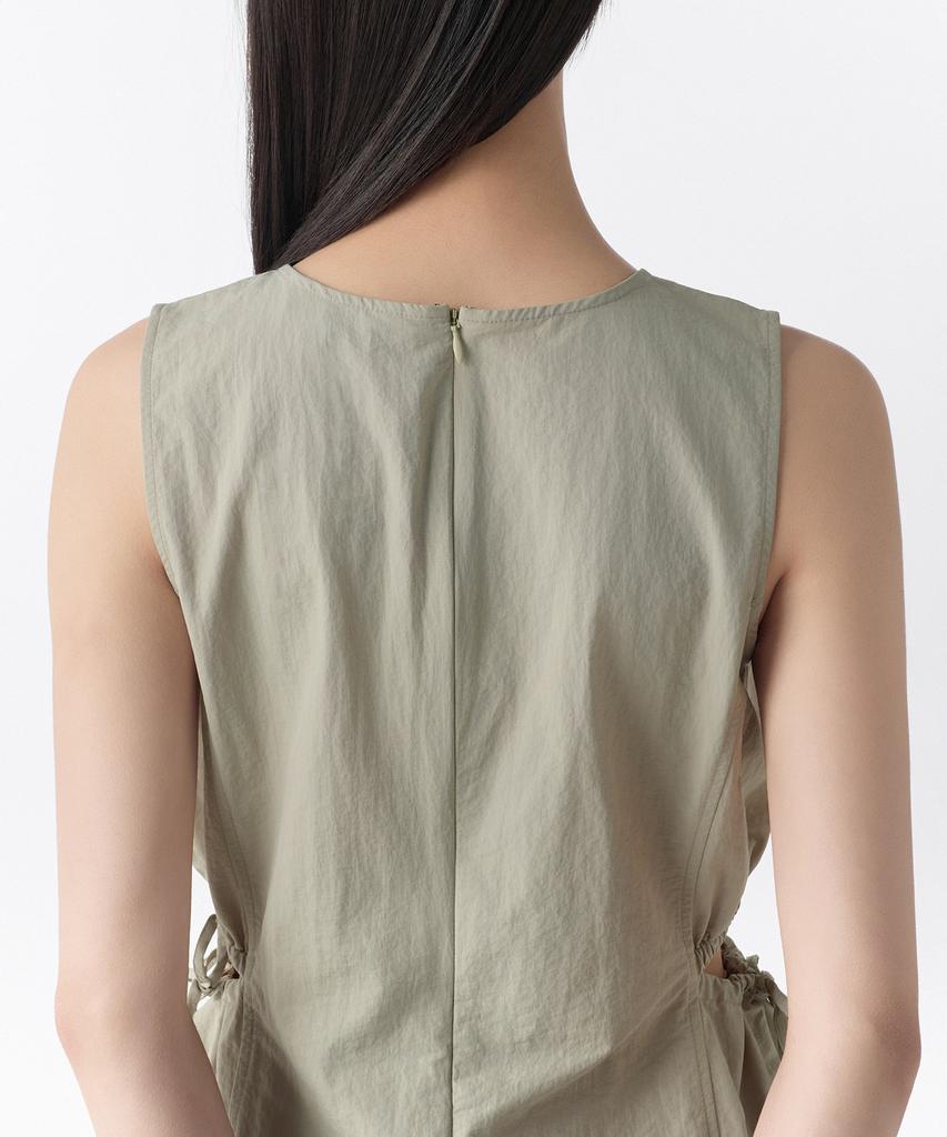 Musinsa Standard Woman Women'S Nylon Cutout Long Dress [Grayish Beige]