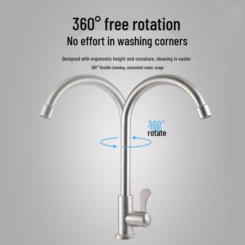 YIXI Kitchen Sink Faucet, Hot & Cold Rotating Mixer