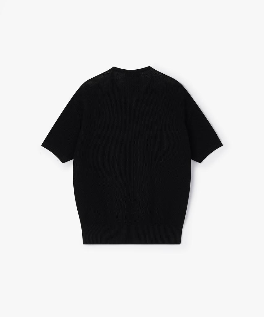 Peullojeulum Light V Neck Cotton Knit Black