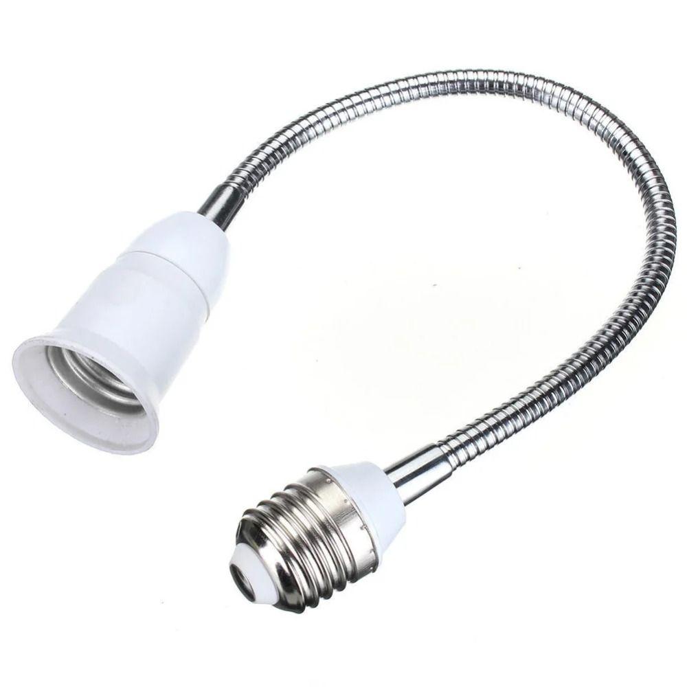 20/30/40/60cm LED Bulb Extension Tube E27 To E27 Lengthen Lamp Holder Converter Flexible Threaded Bulb Conversion Home