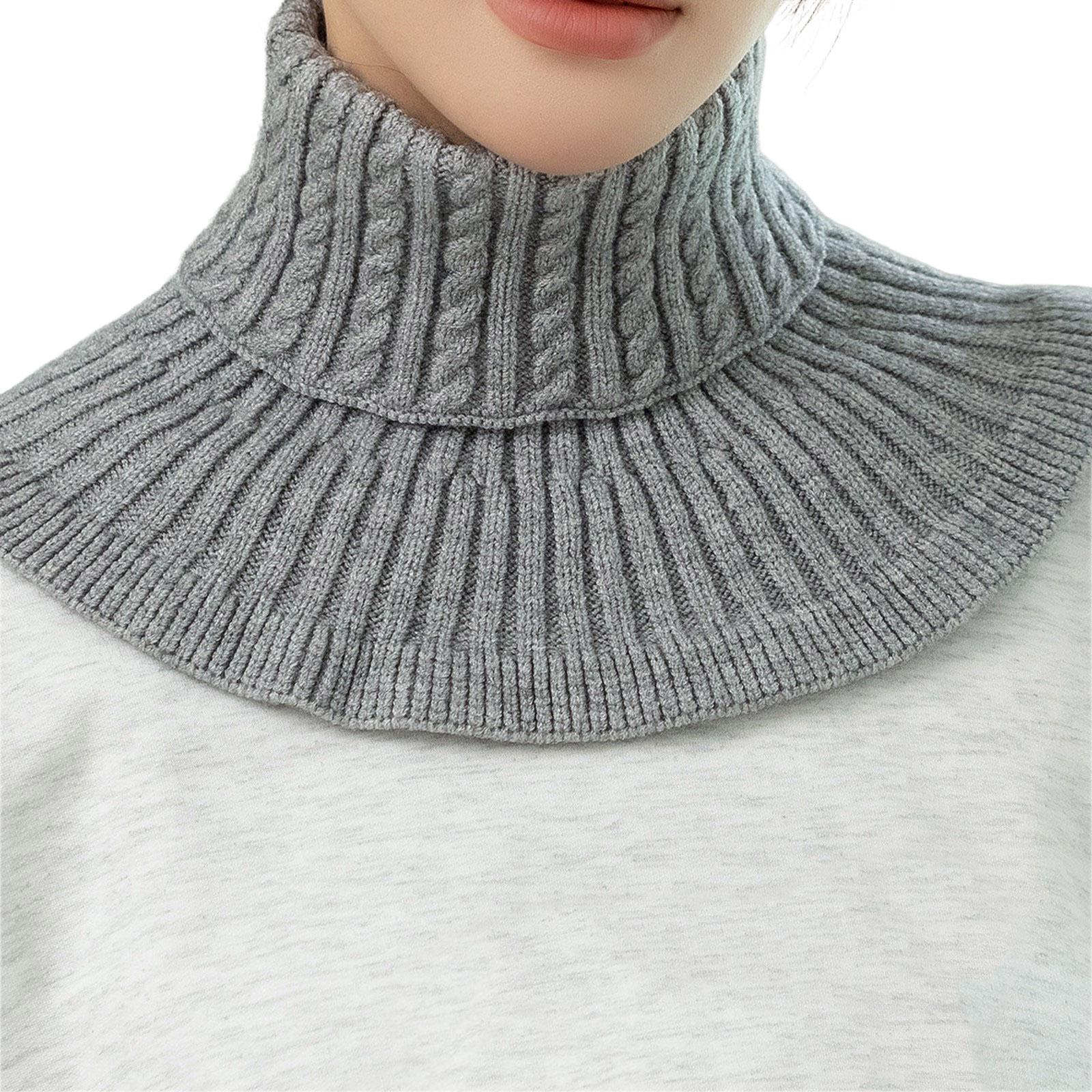 

Friendly Neck Scarf Elastic Knit Winter Accessory Warm Scarf Collar Style Easy Care Practical Neck Wrap for Outdoor сірий