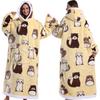 Autumn and winter sports and leisure warm TV blanket senior women's plush comfortable soft bathrobe warm fluffy robe