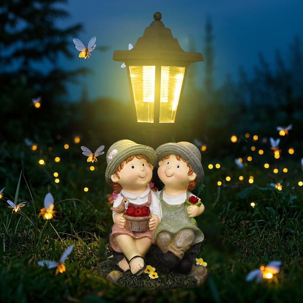 JYL TS/116,New Resin Angel Figurine Solar Outdoor Light for Garden Lawn Waterproof American Craft