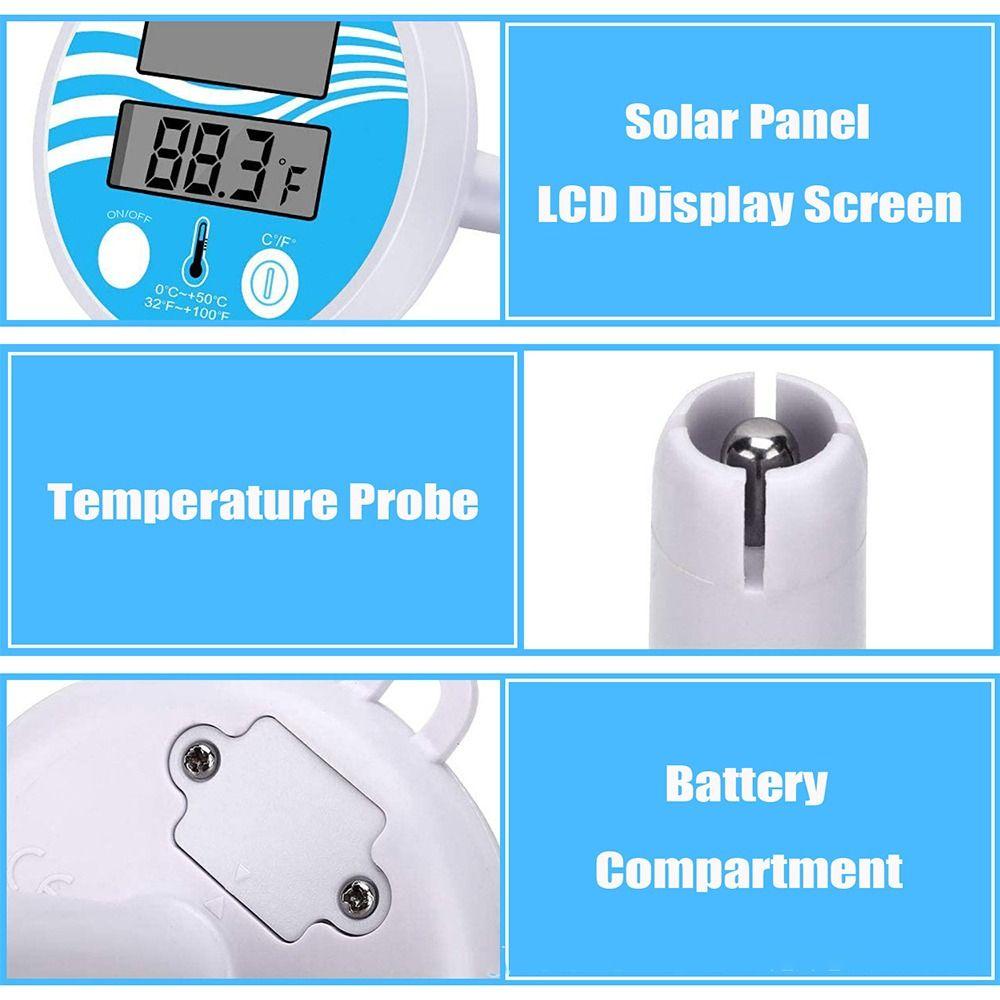 Wireless Solar Digital Thermometer Plastic Water Thermometer For Outdoor Indoor Swimming