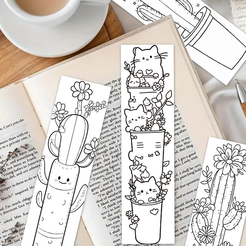 32pcs. Colored potted plant bookmarks, suitable for Christmas, Halloween, teachers, readers, birthday/festival gifts