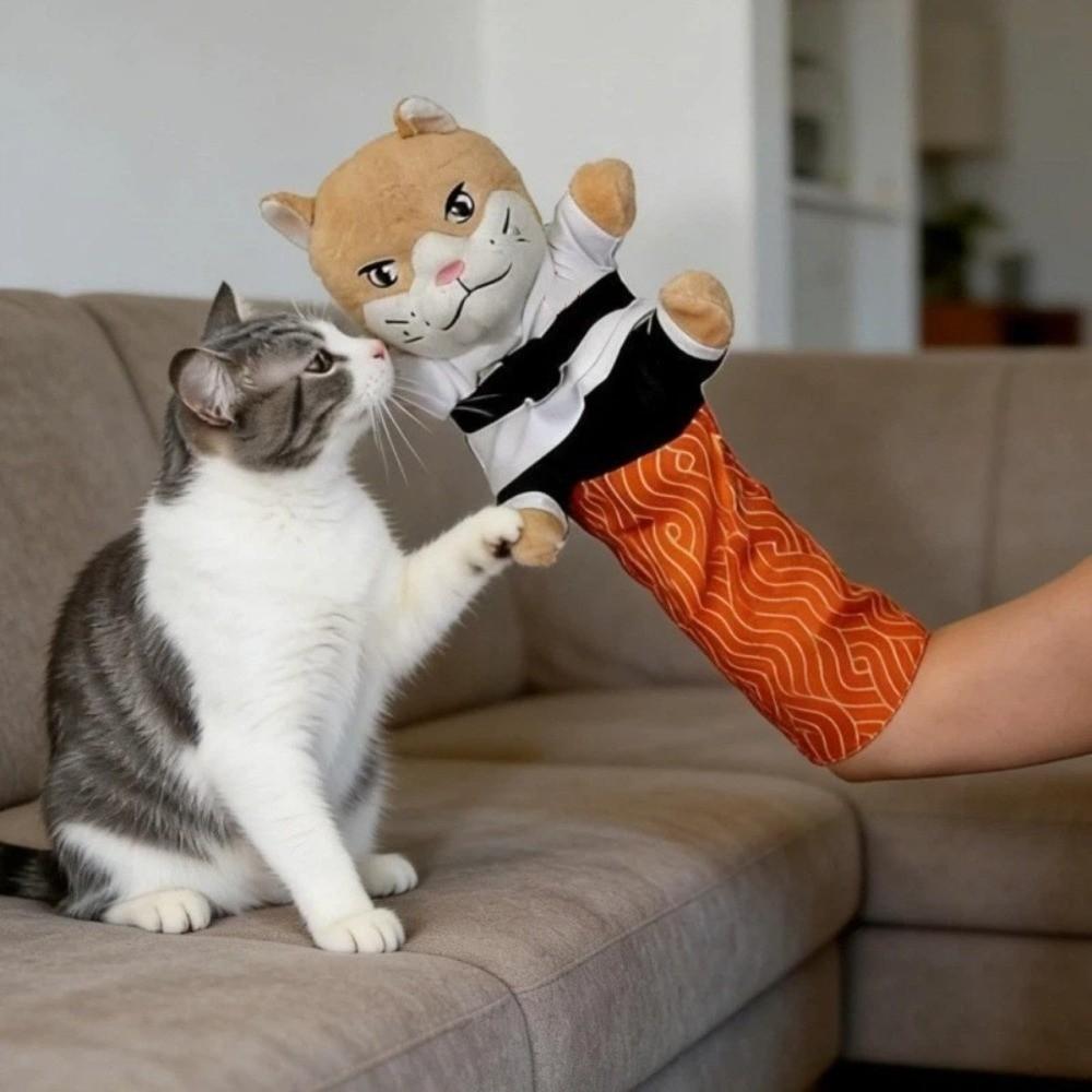 Cartoon Cat Karate Kitty Puppet Protective Forearm Sleeve Wear Resistant Cat Boxing Puppet Interactive Tough Padding