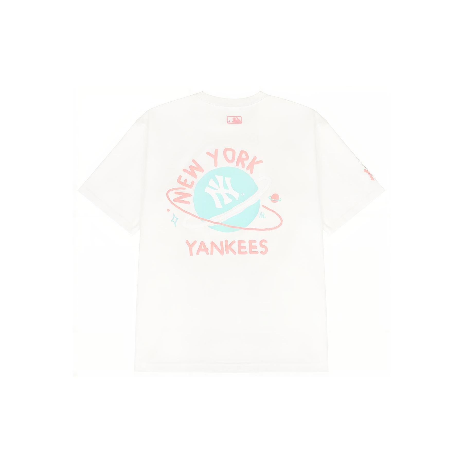MLB New York Yankees American Vintage Planet Buchstabenprint Rundhals Kurzarm T-Shirt Unisex T-Shirt Creme 3ATSL4023-50CRS XL white