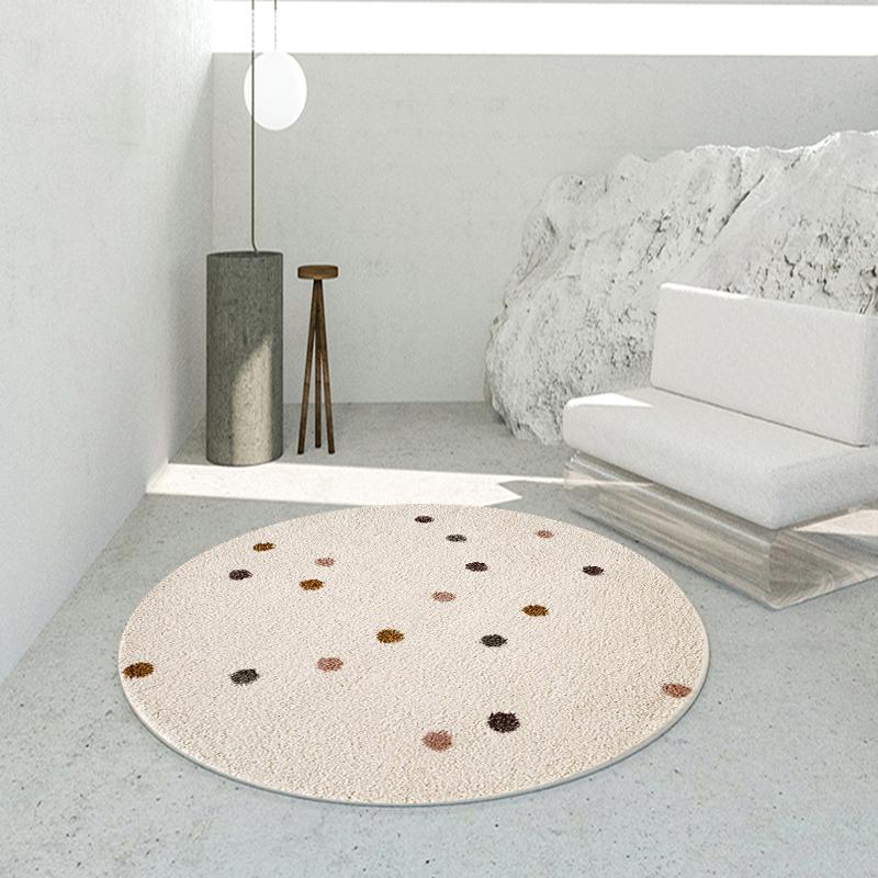 Fluffy Soft Round Carpet for Kids Room Cute Cartoon Carpets Nordic Living Room Decor Plush Rug Large Area Floor Mat 80x80CM