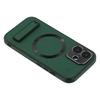For iPhone 16 Kickstand Case Compatible with MagSafe PC+TPU+PU Phone Back Cover