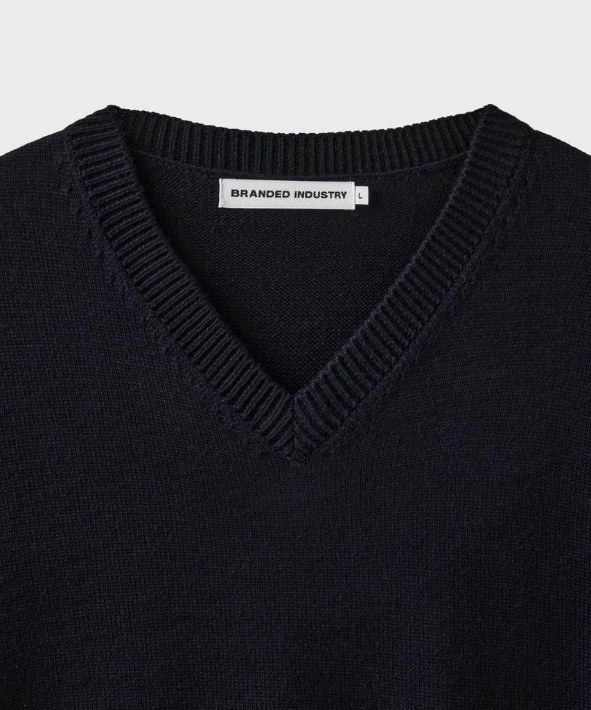 Beulaendideu [Superior] Cloud Superfine V-Neck Knit [Dark Navy]