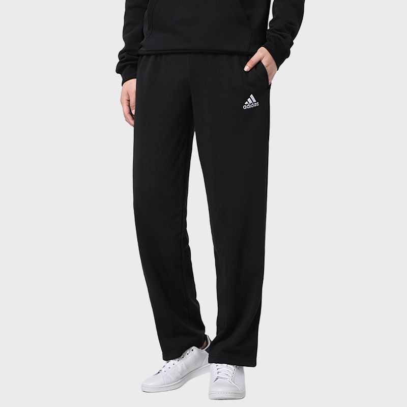 Adidas Solid Color Logo Casual Sweatpants With Elastic Waist Men Bottoms Black GK9273