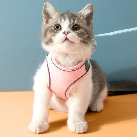 Pet Vest Harness with Leash Breathable Adjustable Reflective No Pull Escape-proof Small Dog Puppy Cat Chest Harness Pet Supplies