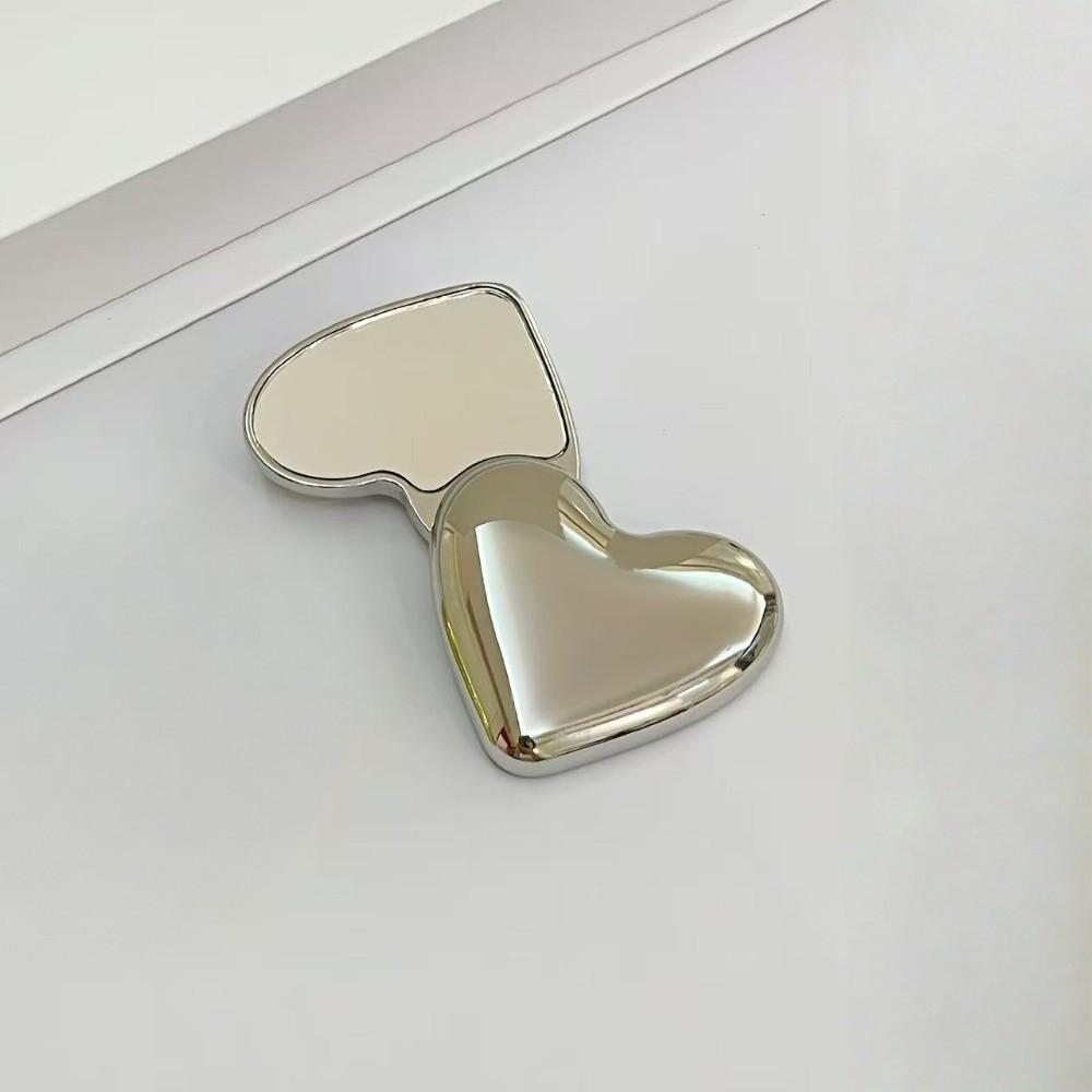 Zinc Zinc Alloy Heart Shape Makeup Mirror Mini Pocket Rotating Mirror Portable Mirror  Student Use