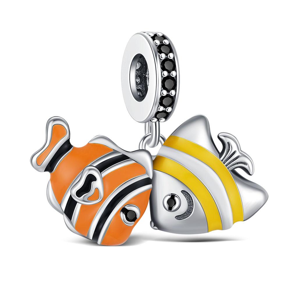 New 925 Silver Cute Cat Dog Charm Heart Pendant Beads Fit Bracelet DIY Women Jewelry Fine Gift