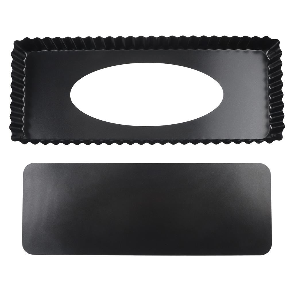 Carbon Steel Tart Pan Cooking Fruit Mousse Pie Pan 14.37x5.9x1.18inch Non-Stick Tart Pan Carbon Steel Material