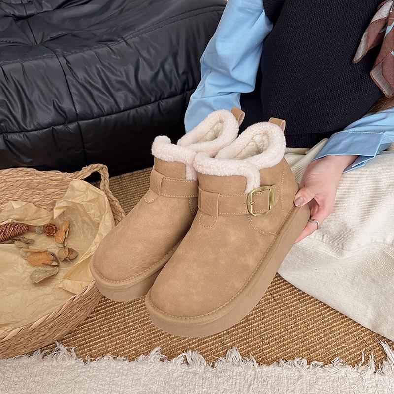 New winter velvet thickened non-slip thick-soled women s shoes non-slip and snow-proof snow boots 36