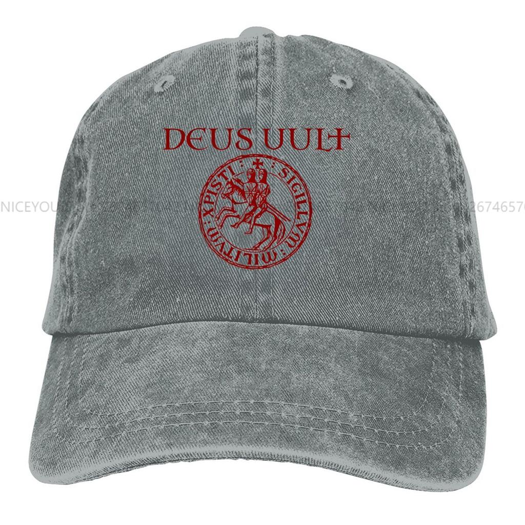 Deus Vult Crusader Sigil Baseballkappen, Schirmmützen, Templer-Sonnenschutzhüte für Herren