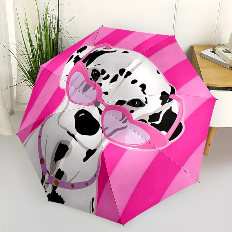 

1pc Dalmatian Automatic Open/close Folding Umbrella, Compact Portable Travel Umbrella, Durable Construction yy251230112