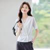 Women's V-Neck Chiffon Short Sleeve Shirt