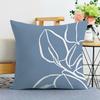 Blue Simple Print Decorative Pillowcase Bedroom Living Room Square Cushion Pillowcase