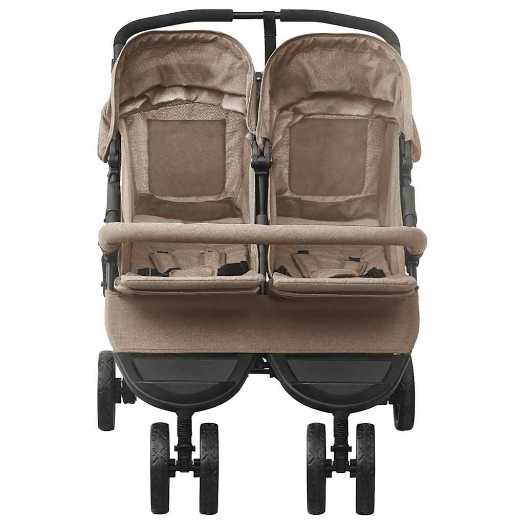 Twin Stroller Taupe Steel