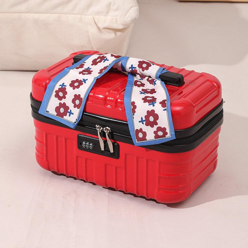 Handheld Makeup CaseWith Password Lock 16 Inch Large Capacity Portable Toolbox Lightweight Storage Small Box Leather Luggage