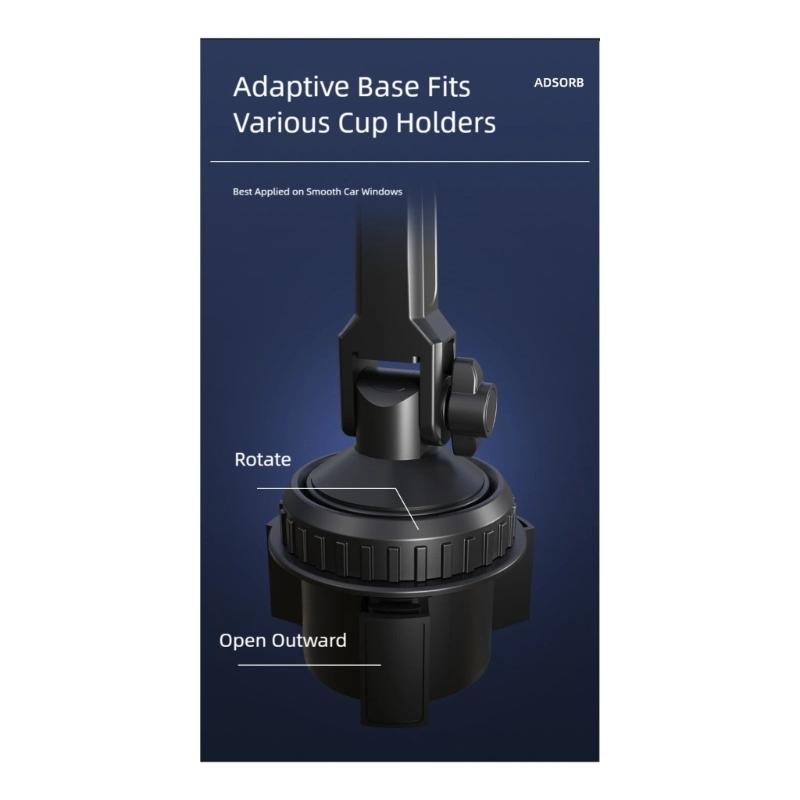 Handfree Navigation Car Cup Holder Phone Stand Featuring Adjustable Angle Magnetic for Driving Safety