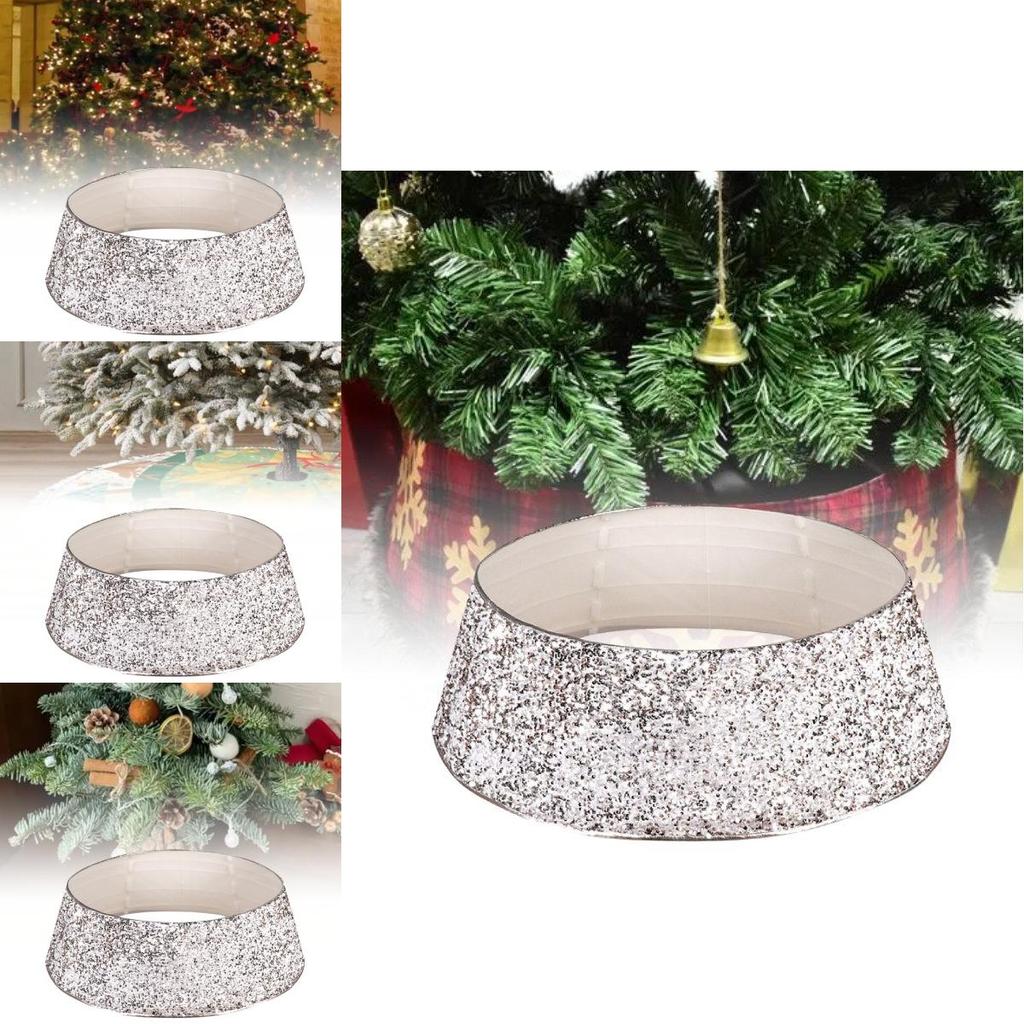 Luxurious Silver White Beaded Christmas Tree Skirt Perfect For Festive Seasonal Decor