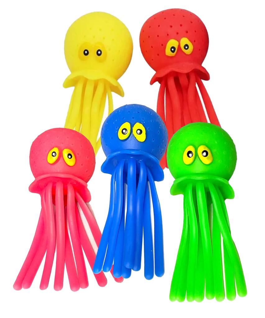 Octopus-shaped Water Balloons, Set of 5. Reusable for Water Play, Perfect for Summer, the Beach, Pool, or Bath. Splashes Fun, No Litter To Pick Up.
