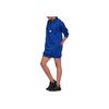 Adidas Solid Logo Print Half-Zip Long Sleeve Dress Women Dress Blue HM2894