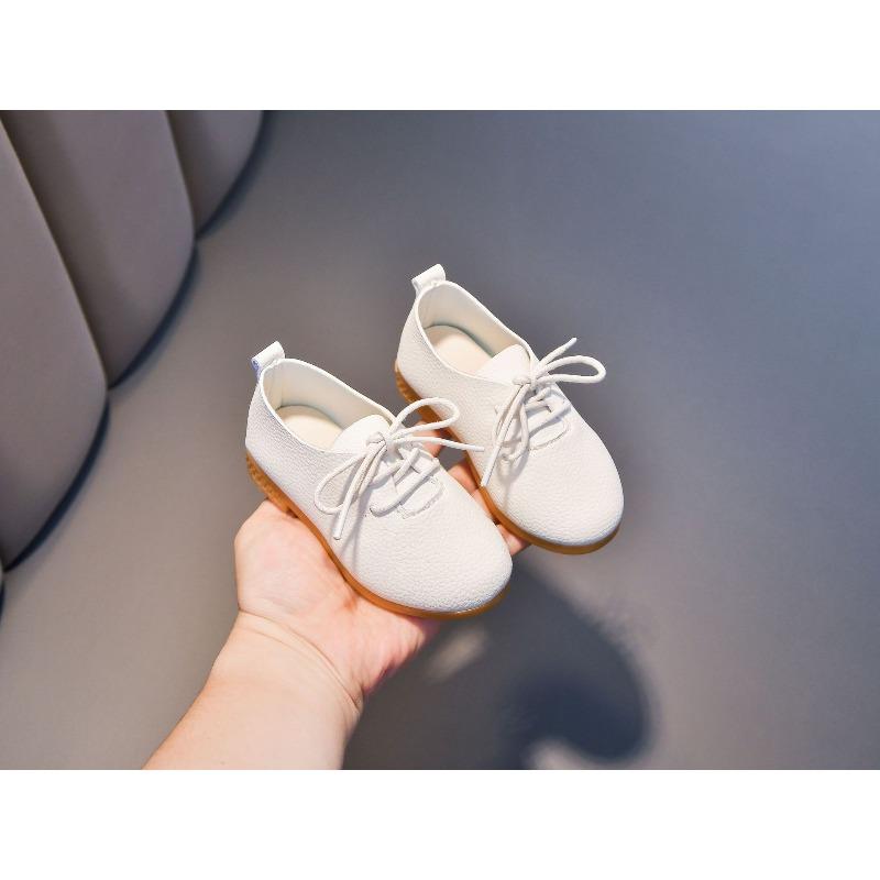 Spring New Low-Top Mary Jane Shoes for Kids, New British Style Lace-Up Flats, Student Black Leather Shoes