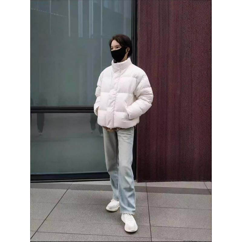 Down jacket short white duck down Yu Shuxin men and women couple jacket bread jacket winter