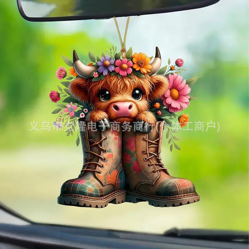 

Акриловый мультяшный брелок и подвеска для автомобиля «Семья коров» Standard