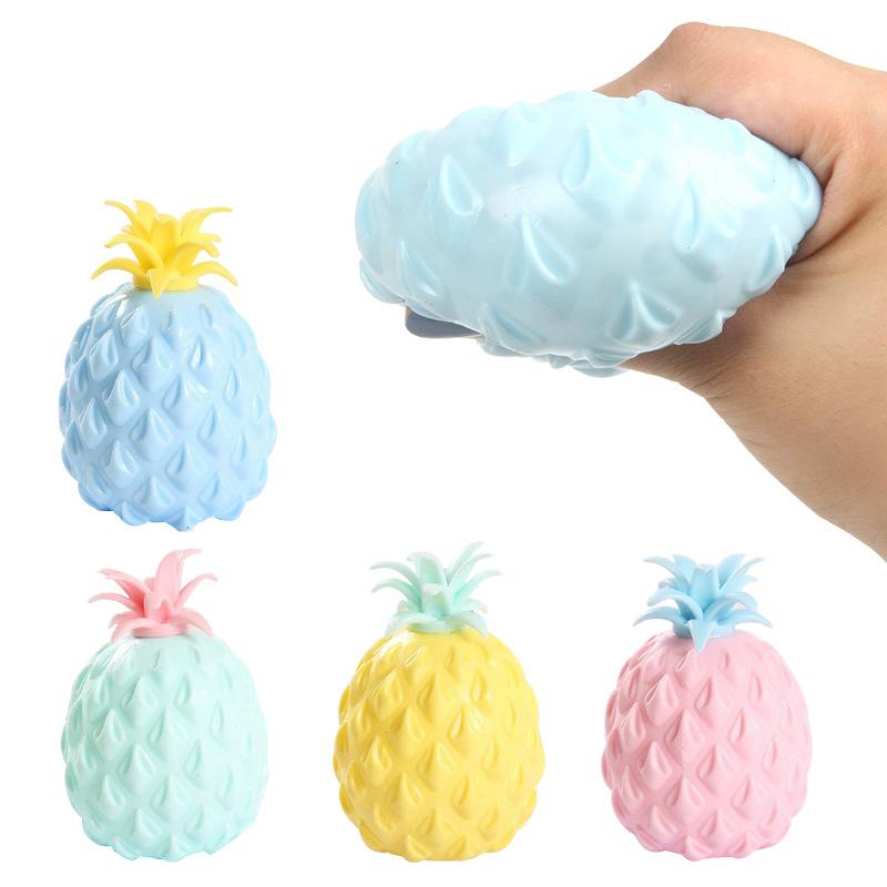 Soft Squeeze Toys Pineapple Stress Relief Ball Water Feeling Squishy Sensory Toys Water Beads Squeeze Fidget Toy Anti Anxiety