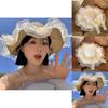 Trendy Women's Summer Straw Hat With Embroidered French Lace And Uv Protection