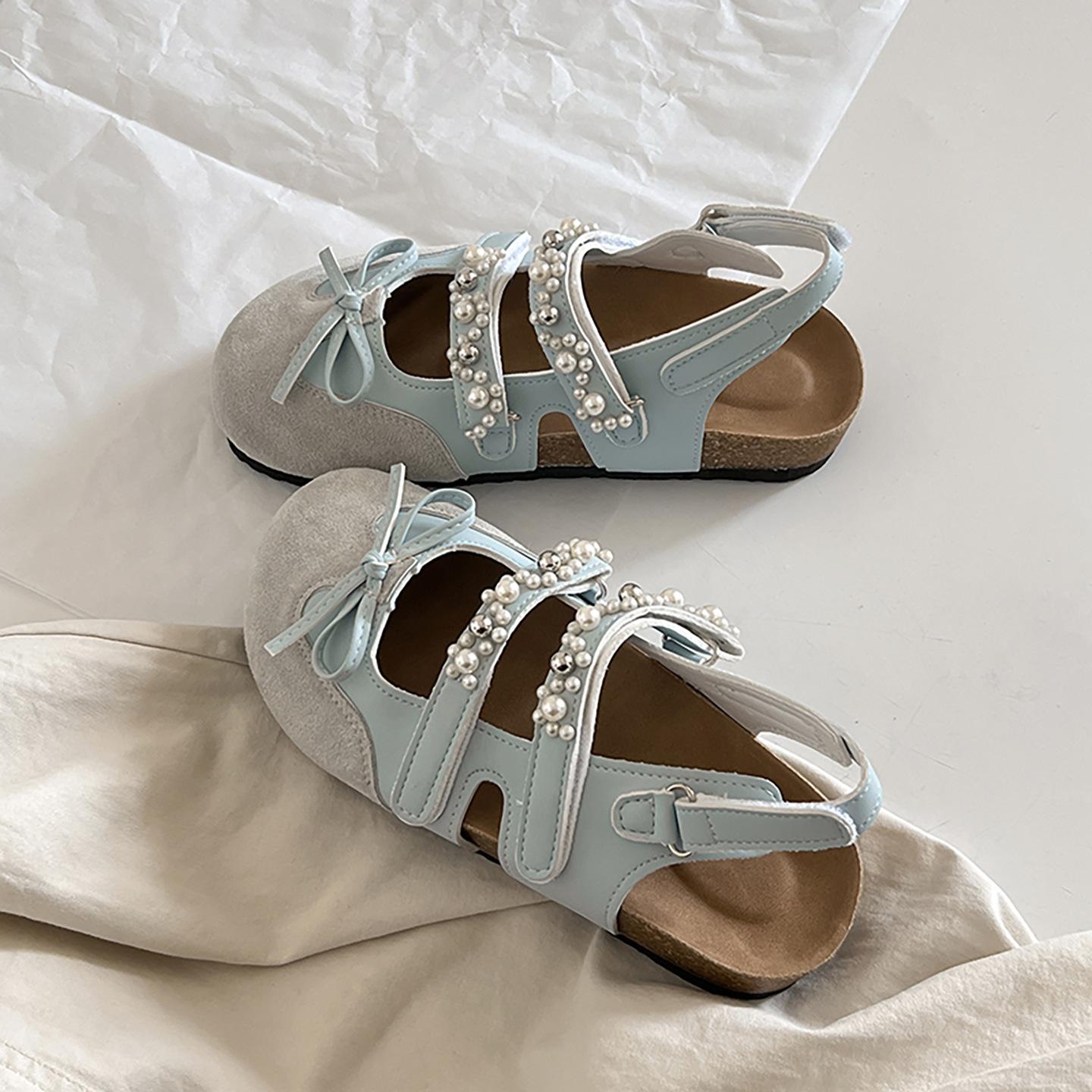 

Популярные ретро сандалии на толстой подошве с сумкой на подъеме, увеличивающие рост, женские 2025, новая летняя обувь, высококлассные полушлепанцы Birkenstocks 40 синий