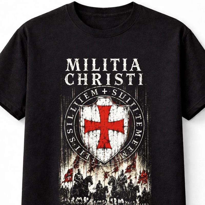 Militia Christi 1119 Knights Templar Crusader Shield Graphic Unisex TShirt S