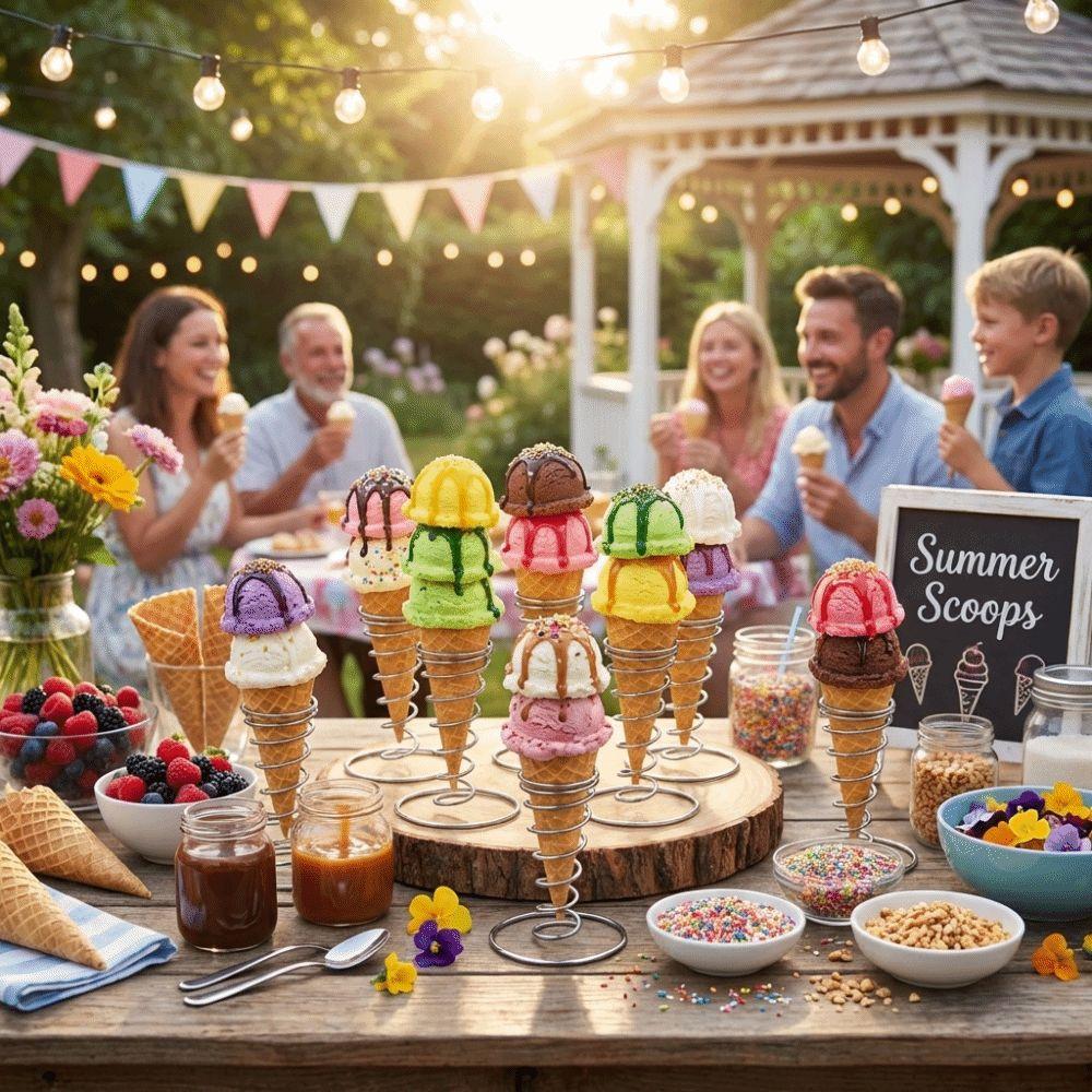 Kuželový pružinový držák na kornouty na zmrzlinu Kovový koš Displej na hranolky Svatba Dekorace