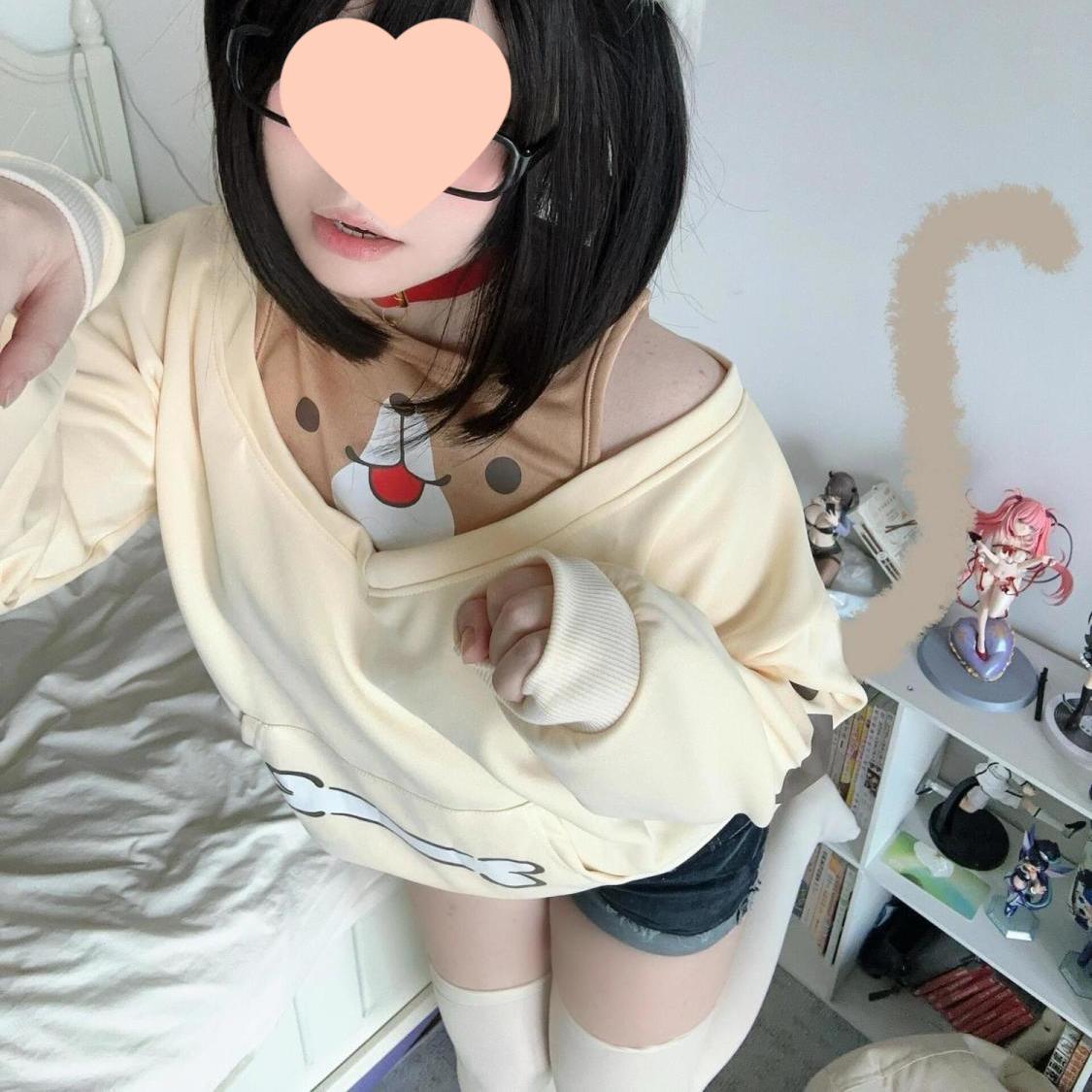 

Милый свитшот с принтом щенка в японском стиле с открытыми плечами - Повседневный, универсальный топ свободного кроя с длинными рукавами для весны и осени L