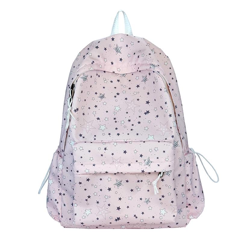 Cartable Grande Capacité Imprimé Étoiles Sac à Dos Filles Étudiants Collège Cartable