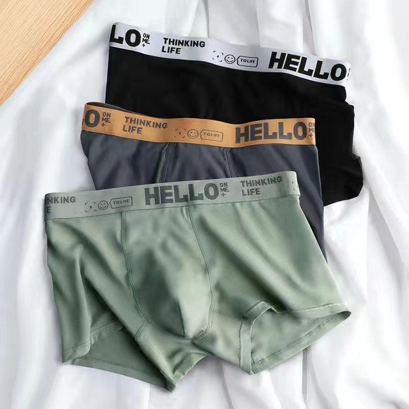 4ks Značkové pánské spodní prádlo Boxer Bavlna Písmeno Ropa Interior Hombre Pánské boxerky Cuecas Masculinas Pánské slipy Velikost M-3XL