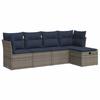 VidaXL Garden Furniture Set 5 Pcs with Grey Cushions Braided Resin 3325267