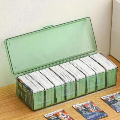 Aufbewahrungsbox für Spielkarten, Football Stars-Sammelkarten-Aufbewahrungsbox, transparenter Kartenbehälter aus Kunststoff, tragbarer Spielkarten-Organizer