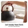 Tea Kettle with Wooden-Look Handle Hammered Cookware Rust-Resistant for Kitchen