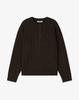 WORK ON BODY OFF Koren Semi-Overfit Cable Henley Neck Knit [Brown]