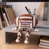Sports Fan Desk Accessory Ball Buddy Figurine with Articulated Legs, Shelf Sitter Statues, Baseball Decor Movable Joints Football/Tennis
