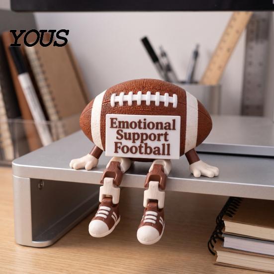 Sports Fan Desk Accessory Ball Buddy Figurine with Articulated Legs, Shelf Sitter Statues, Baseball Decor Movable Joints Football/Tennis