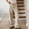 White Straight Leg Jeans Women's Summer New Style Solid Color Fashion Versatile Vibe Style Long Pants